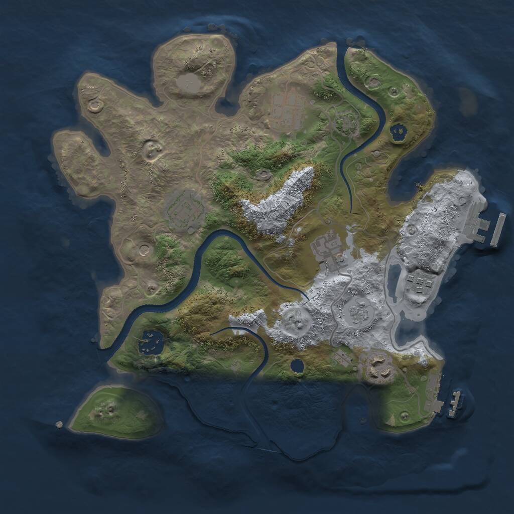 Rust Map: Procedural Map, Size: 3000, Seed: 476231, 12 Monuments