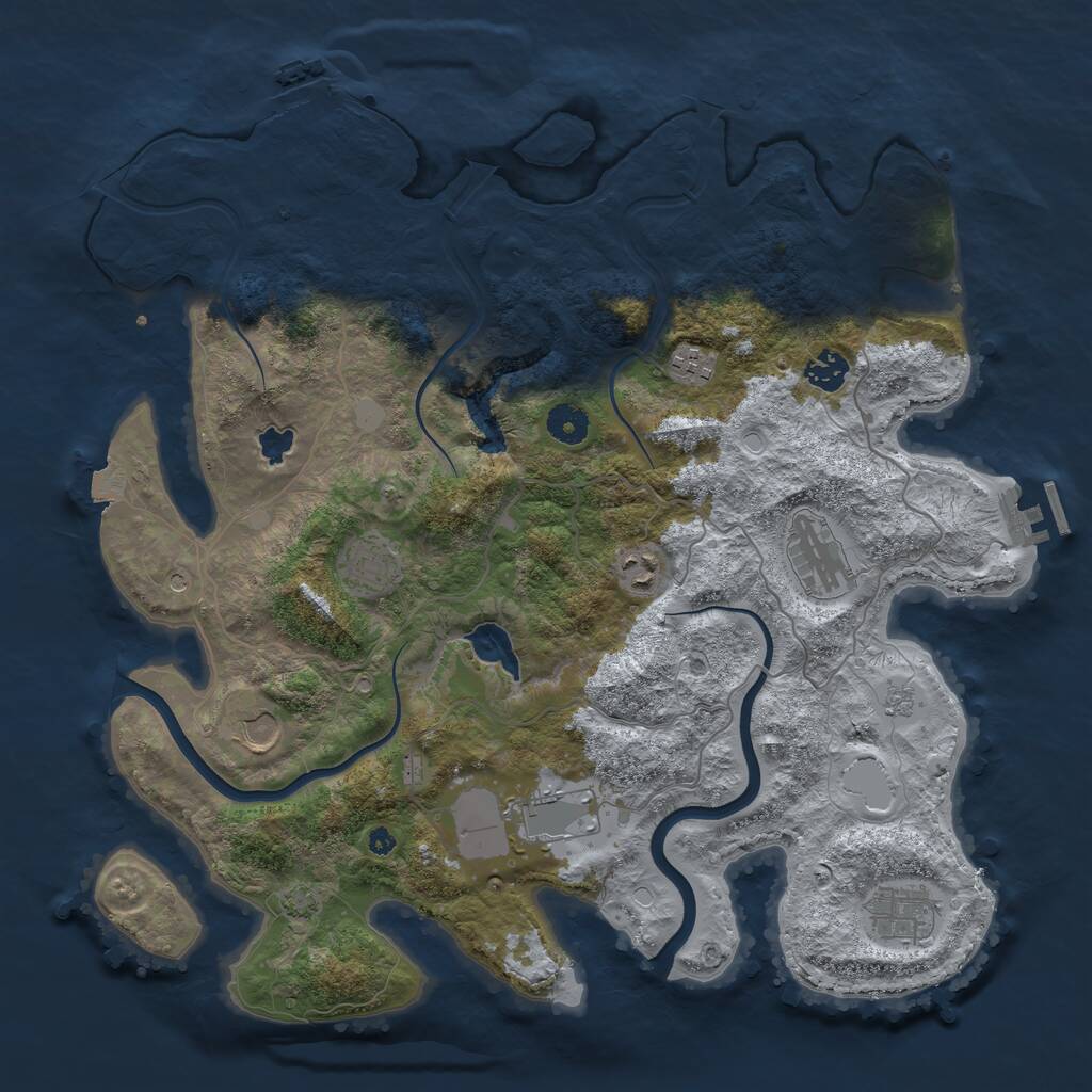 Rust Map: Procedural Map, Size: 4000, Seed: 82327818, 14 Monuments