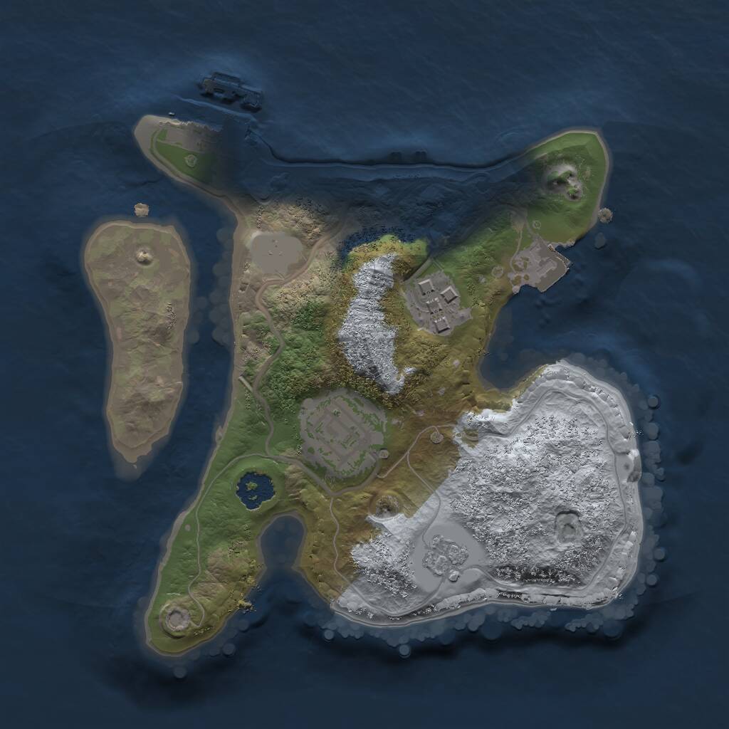 Rust Map: Procedural Map, Size: 2000, Seed: 6965, 5 Monuments