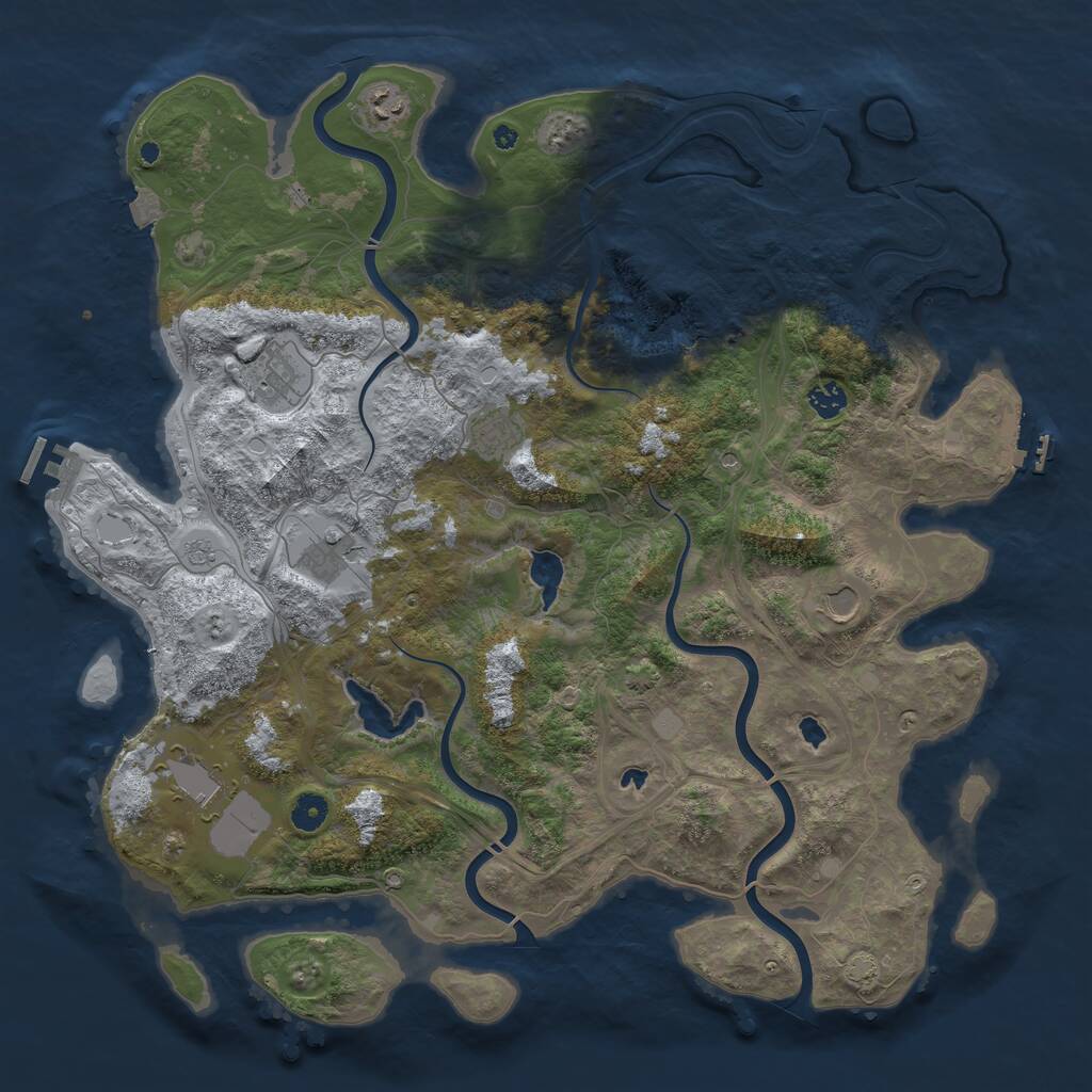 Rust Map: Procedural Map, Size: 4500, Seed: 379182363, 13 Monuments