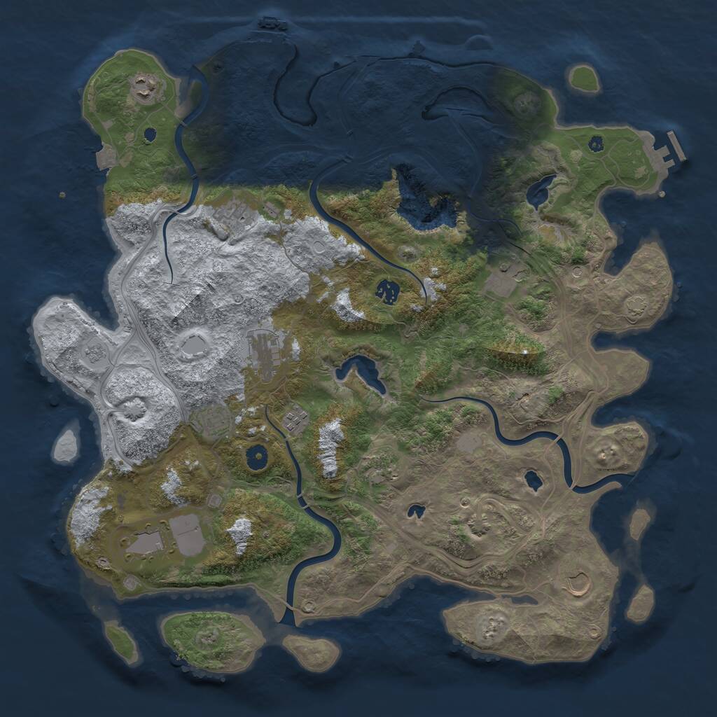 Rust Map: Procedural Map, Size: 4500, Seed: 379182363, 16 Monuments