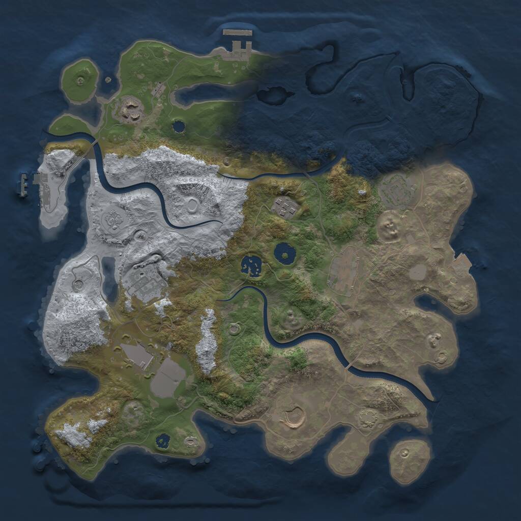 Rust Map: Procedural Map, Size: 3600, Seed: 975678, 14 Monuments