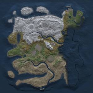 Thumbnail Rust Map: Procedural Map, Size: 3550, Seed: 22, 11 Monuments