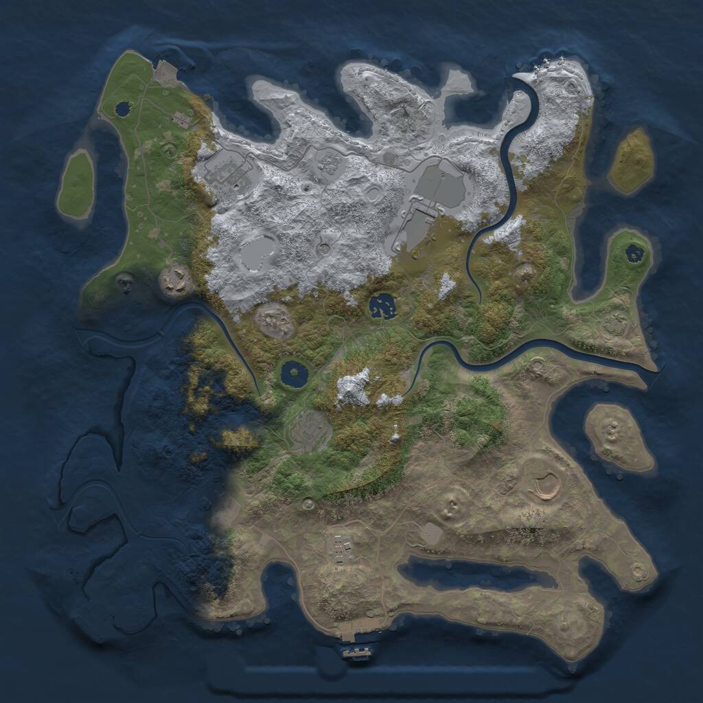 Rust Map: Procedural Map, Size: 3900, Seed: 1413382496, 14 Monuments
