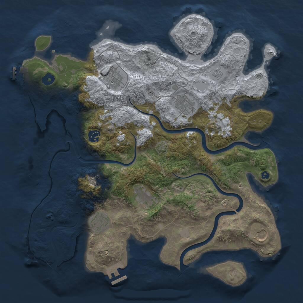 Rust Map: Procedural Map, Size: 3700, Seed: 1772117411, 13 Monuments