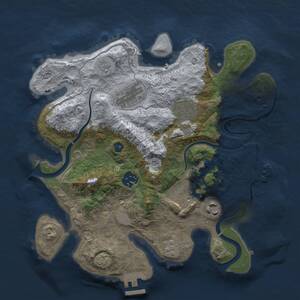 Thumbnail Rust Map: Procedural Map, Size: 3000, Seed: 607258668, 12 Monuments