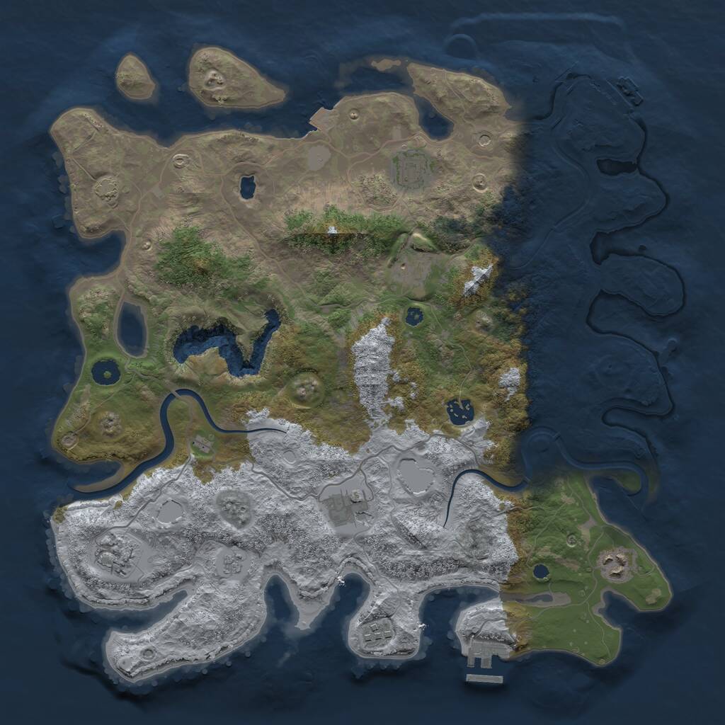 Rust Map: Procedural Map, Size: 4000, Seed: 1379323498, 13 Monuments