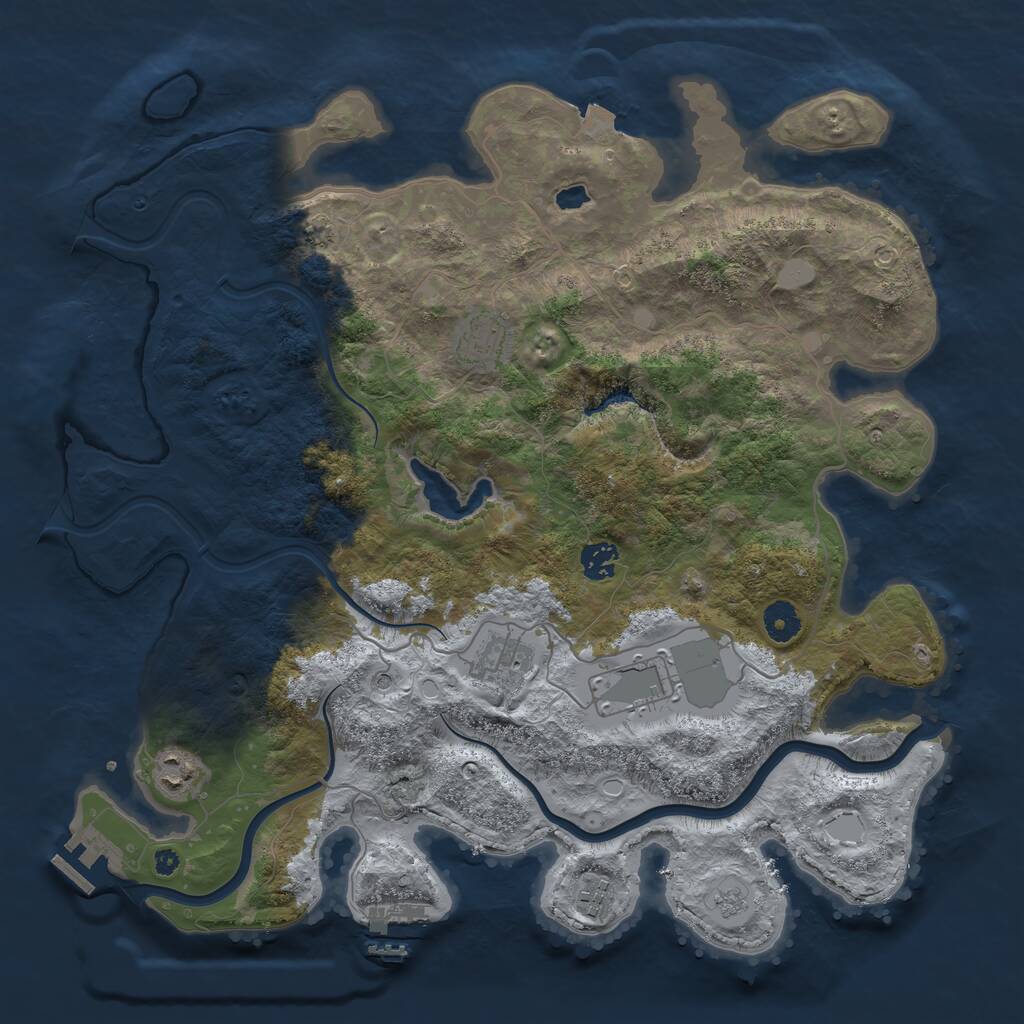 Rust Map: Procedural Map, Size: 4000, Seed: 114820685, 12 Monuments