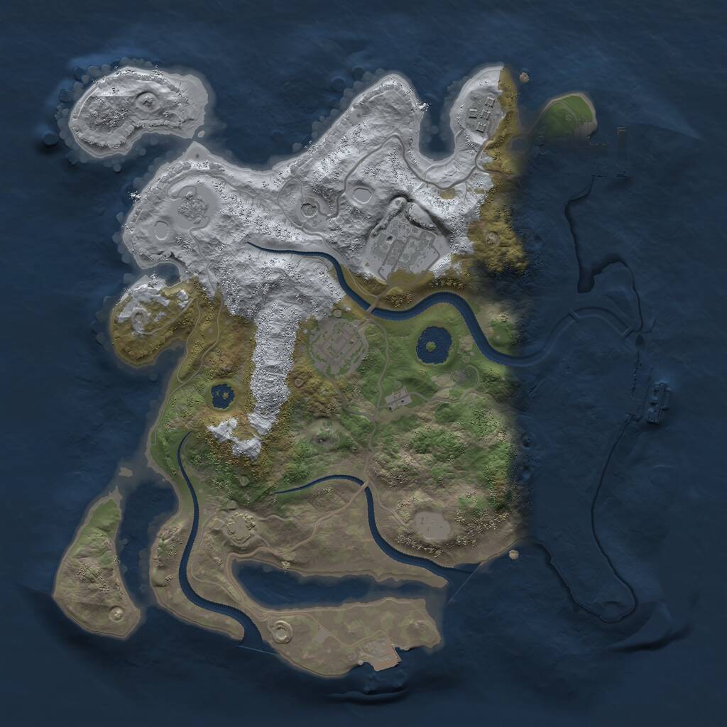 Rust Map: Procedural Map, Size: 3000, Seed: 10785, 9 Monuments