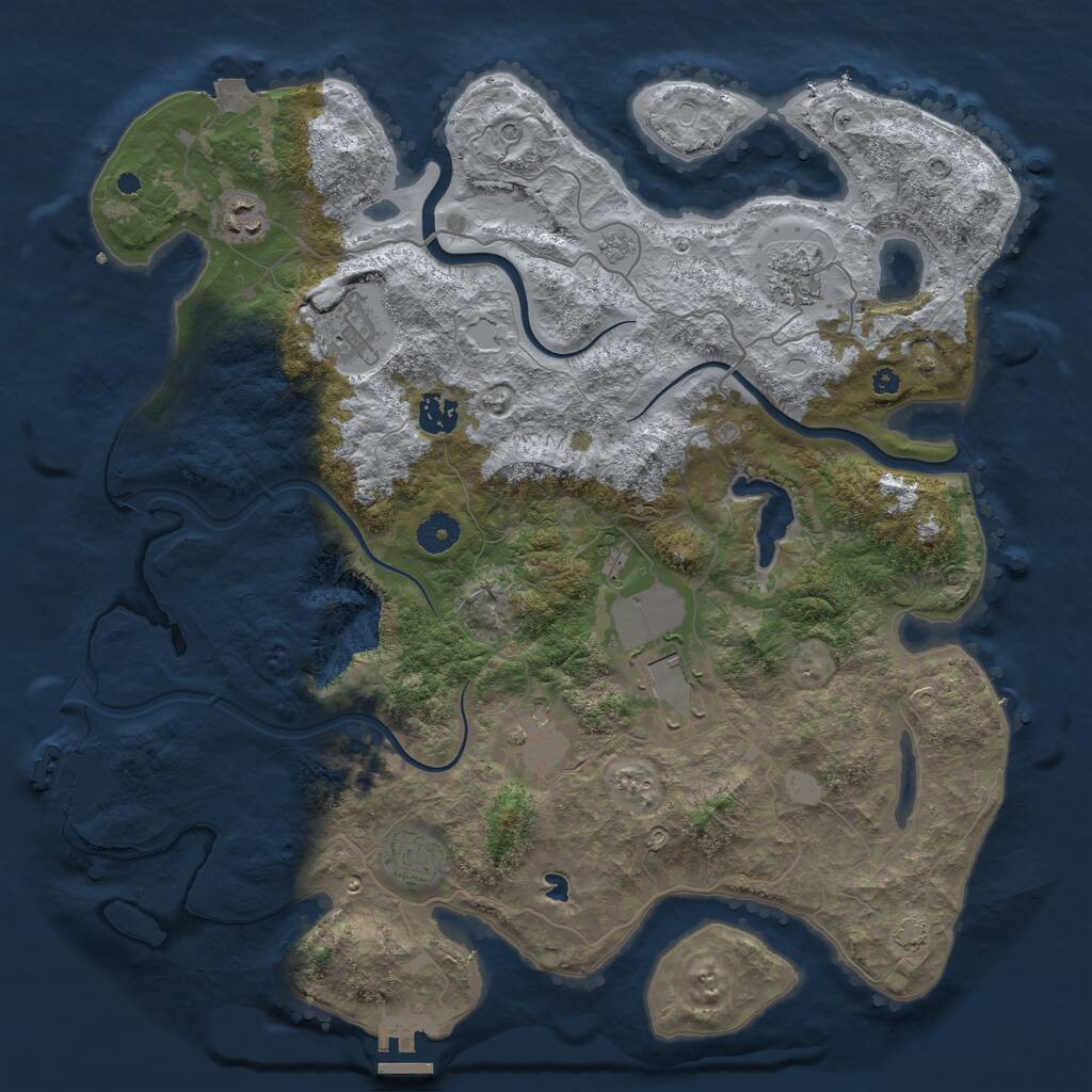 Rust Map: Procedural Map, Size: 4000, Seed: 786824568, 13 Monuments