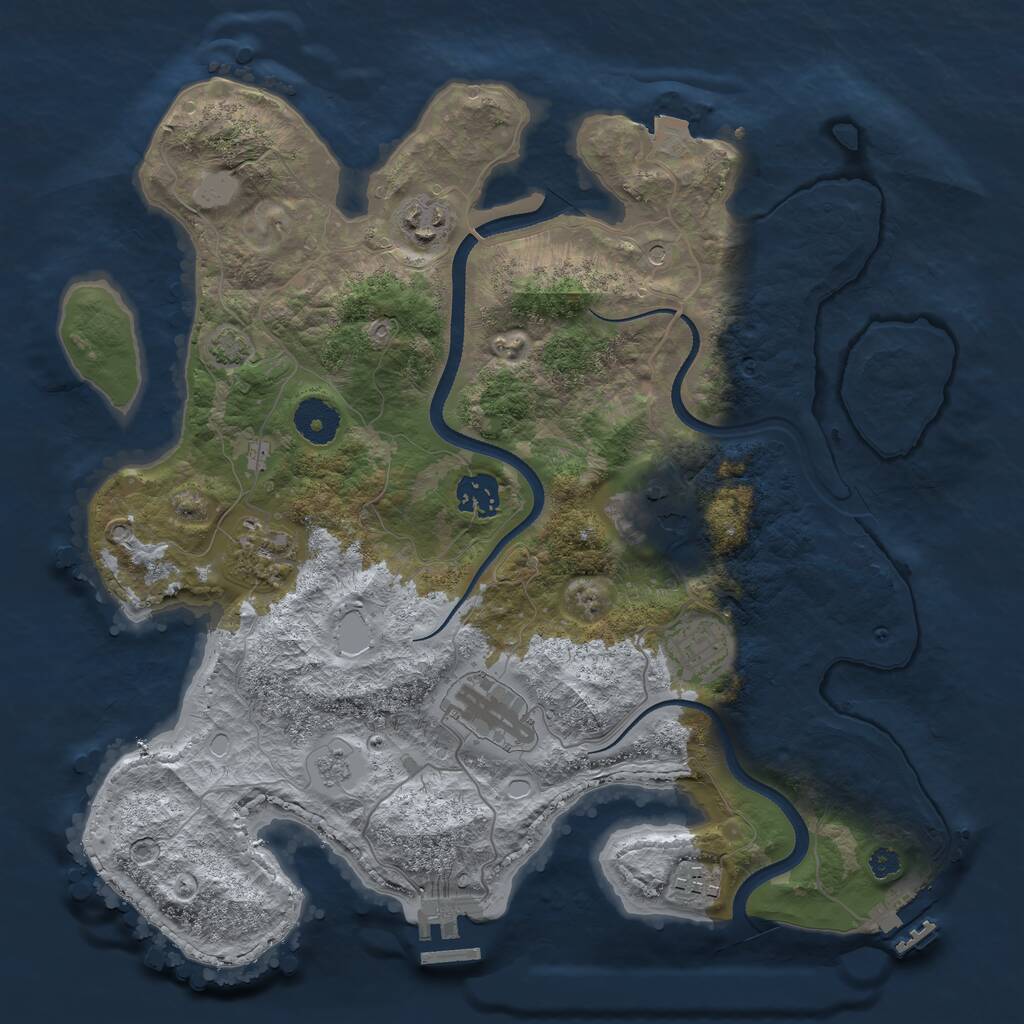 Rust Map: Procedural Map, Size: 3457, Seed: 2147483647, 13 Monuments