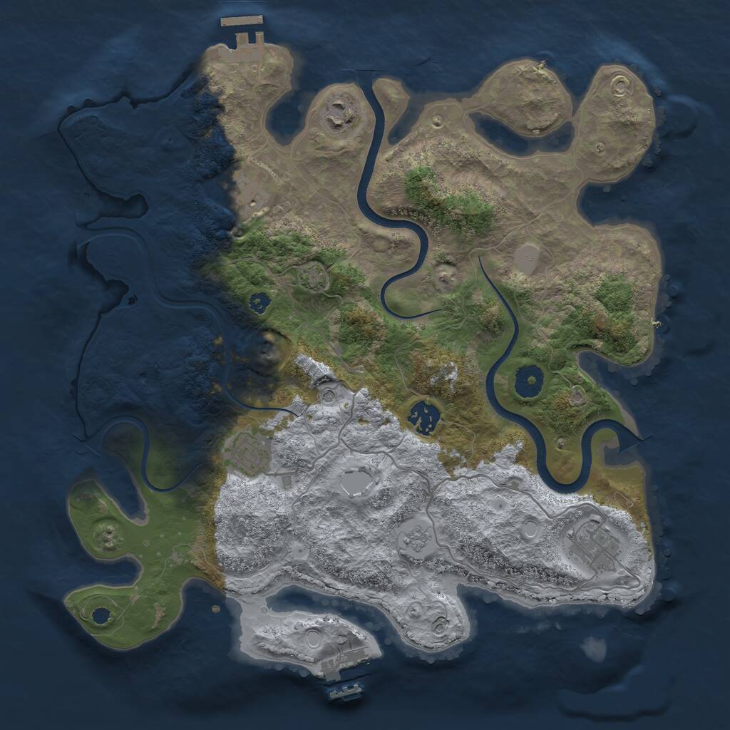 Rust Map: Procedural Map, Size: 3500, Seed: 813020077, 11 Monuments