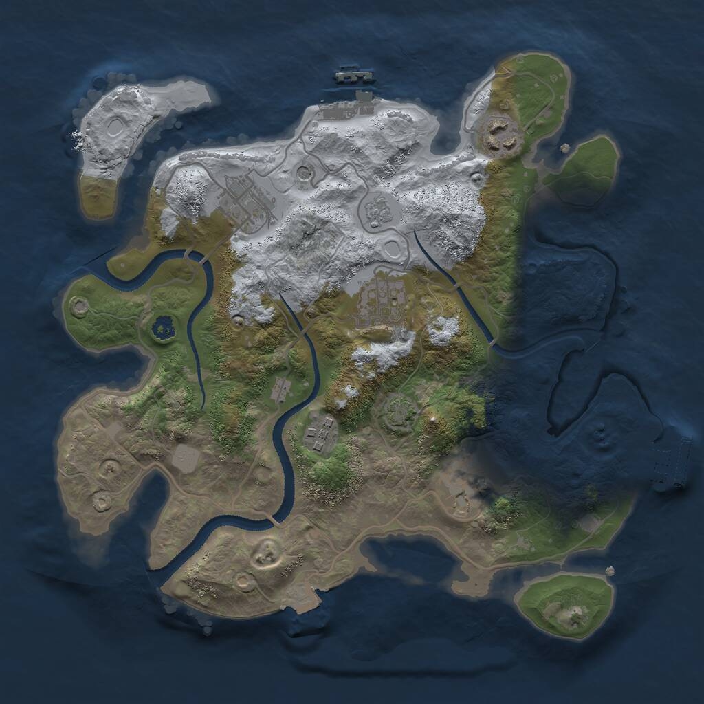 Rust Map: Procedural Map, Size: 3000, Seed: 888198147, 11 Monuments