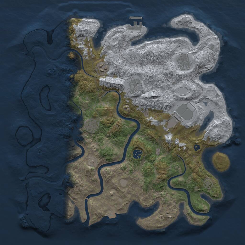 Rust Map: Procedural Map, Size: 3900, Seed: 1522424061, 13 Monuments