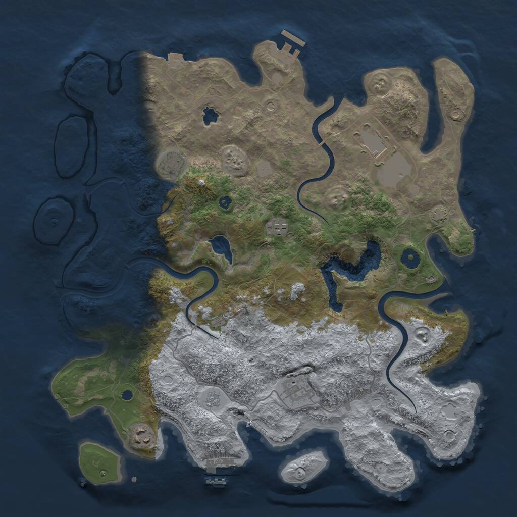 Rust Map: Procedural Map, Size: 4000, Seed: 5842765, 11 Monuments