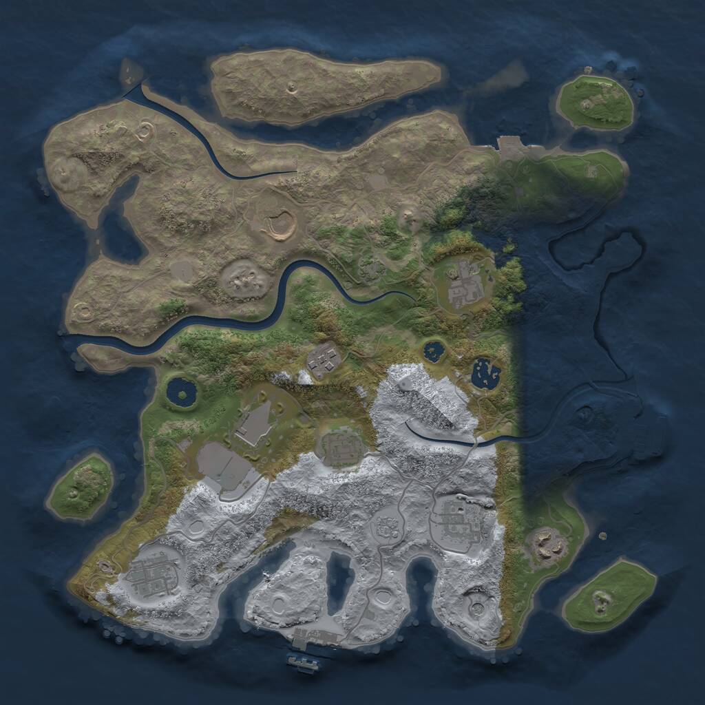 Rust Map: Procedural Map, Size: 3550, Seed: 104259656, 15 Monuments