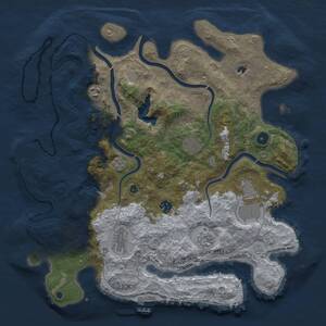 Thumbnail Rust Map: Procedural Map, Size: 4050, Seed: 1537336788, 13 Monuments