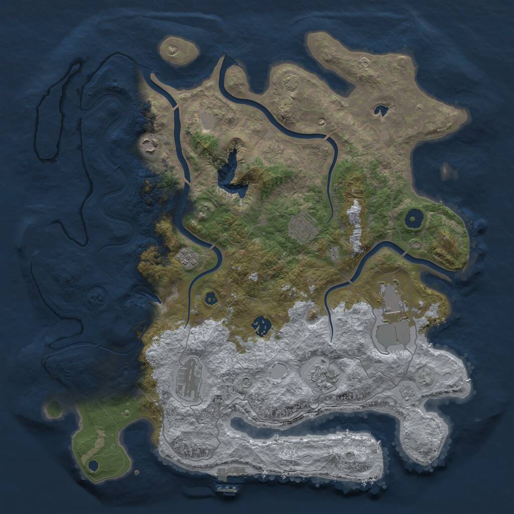 Rust Map: Procedural Map, Size: 4050, Seed: 1537336788, 13 Monuments