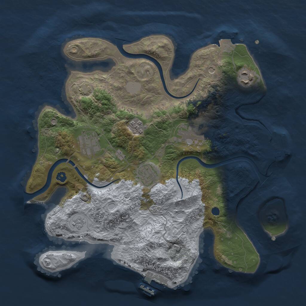 Rust Map: Procedural Map, Size: 3000, Seed: 13345, 11 Monuments