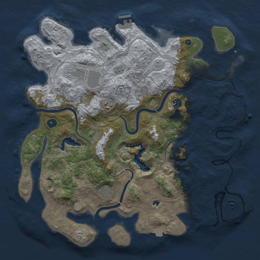 Rust Map: Procedural Map, Size: 4250, Seed: 26055, 11 Monuments