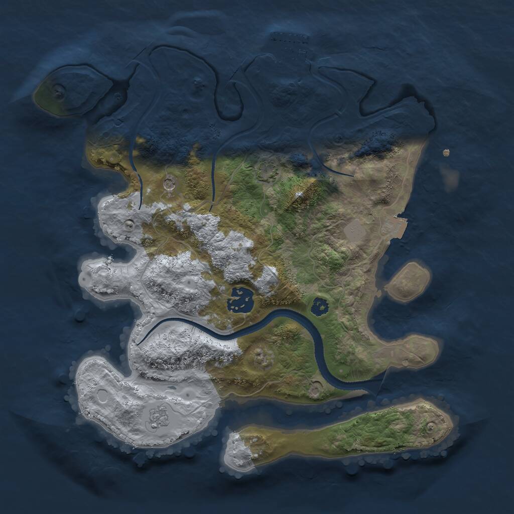 Rust Map: Procedural Map, Size: 2850, Seed: 1638068751, 6 Monuments