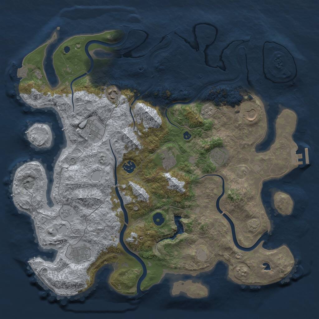 Rust Map: Procedural Map, Size: 4000, Seed: 92886116, 13 Monuments