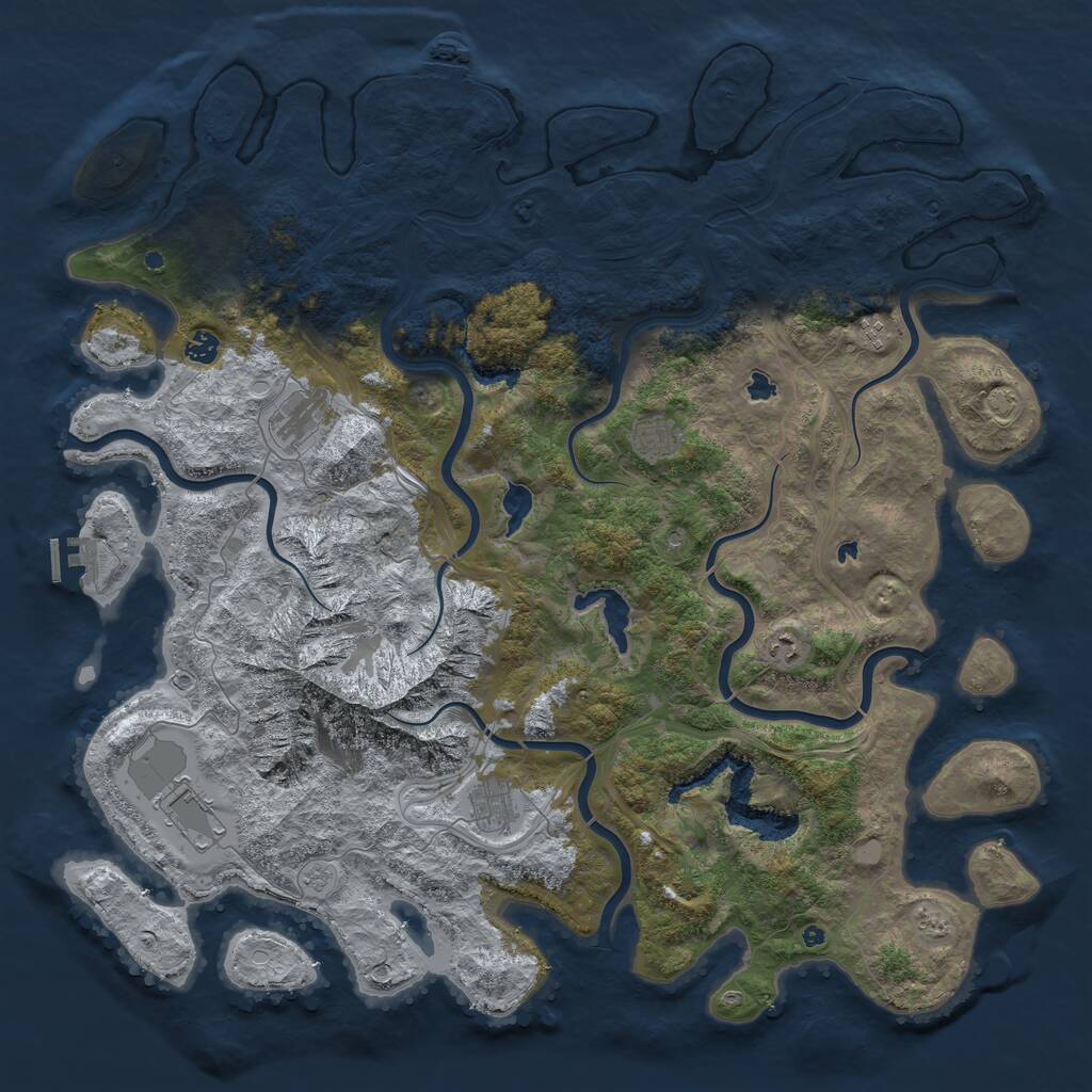 Rust Map: Procedural Map, Size: 5000, Seed: 40591649, 13 Monuments