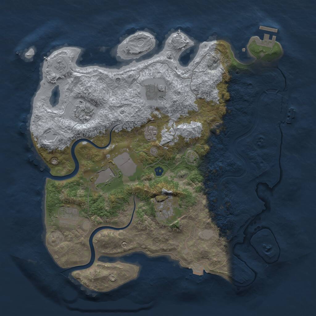 Rust Map: Procedural Map, Size: 3500, Seed: 1532, 12 Monuments
