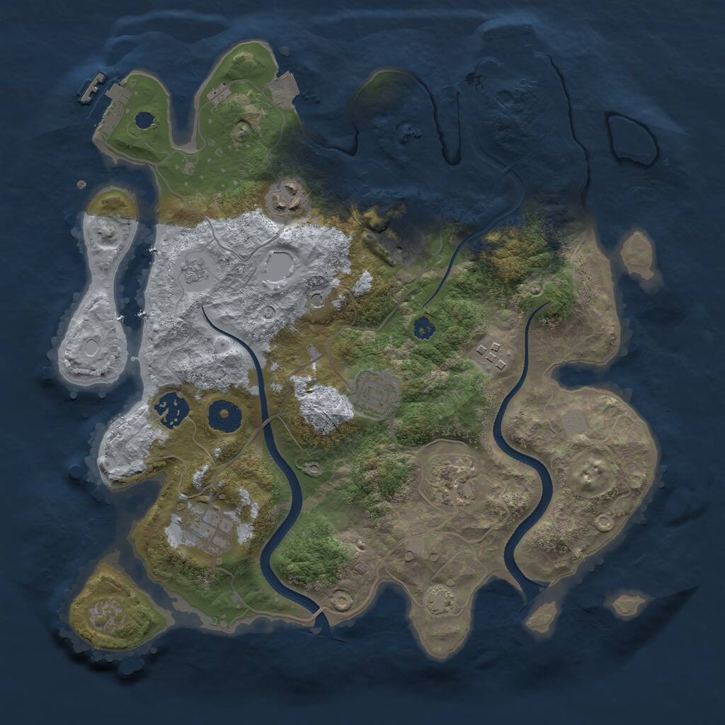 Rust Map: Procedural Map, Size: 3300, Seed: 1496212045, 13 Monuments