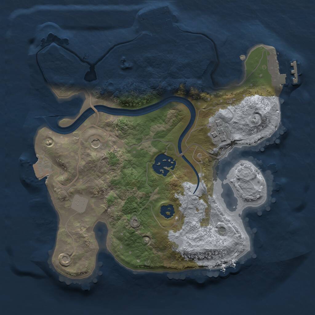 Rust Map: Procedural Map, Size: 2200, Seed: 44675628, 6 Monuments