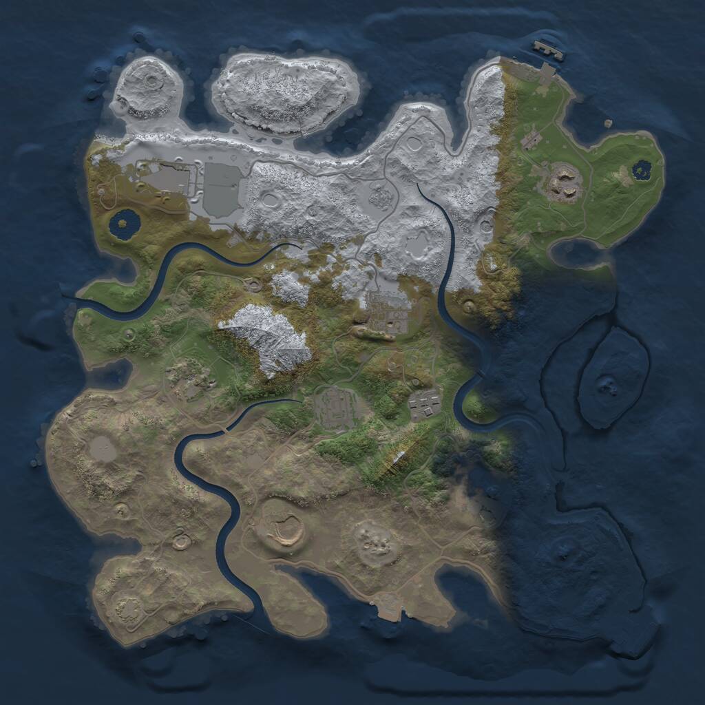 Rust Map: Procedural Map, Size: 3500, Seed: 1539475965, 14 Monuments