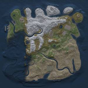Thumbnail Rust Map: Procedural Map, Size: 3750, Seed: 1614309212, 13 Monuments