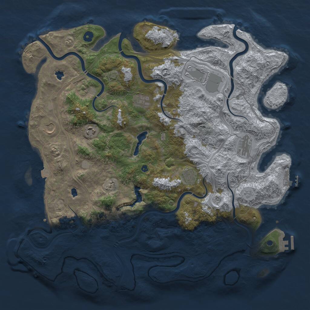 Rust Map: Procedural Map, Size: 4500, Seed: 1962675722, 12 Monuments