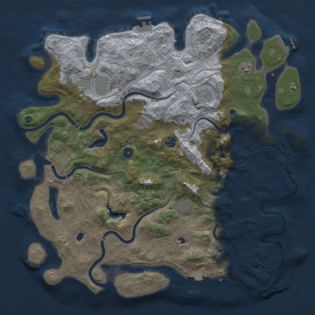 Rust Map: Procedural Map, Size: 4500, Seed: 1974461725, 13 Monuments