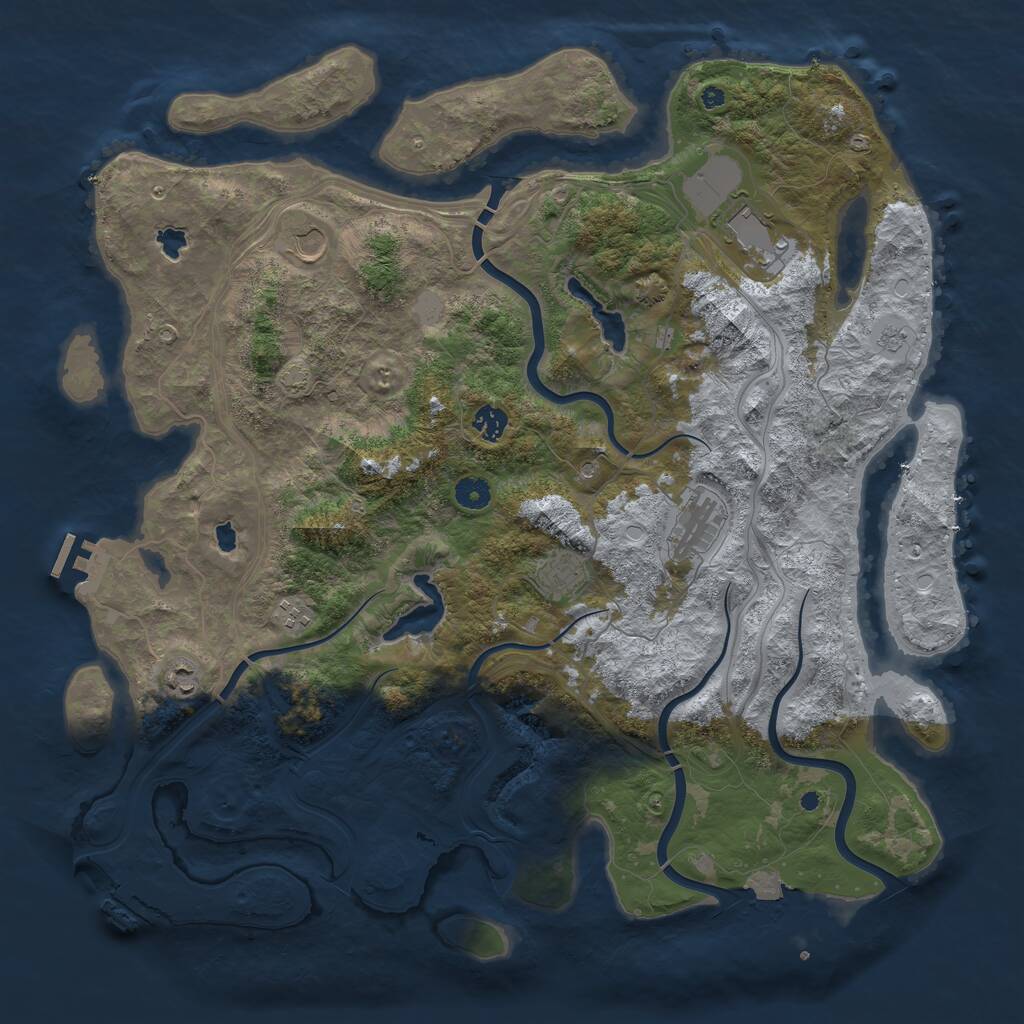 Rust Map: Procedural Map, Size: 4500, Seed: 1582747482, 13 Monuments