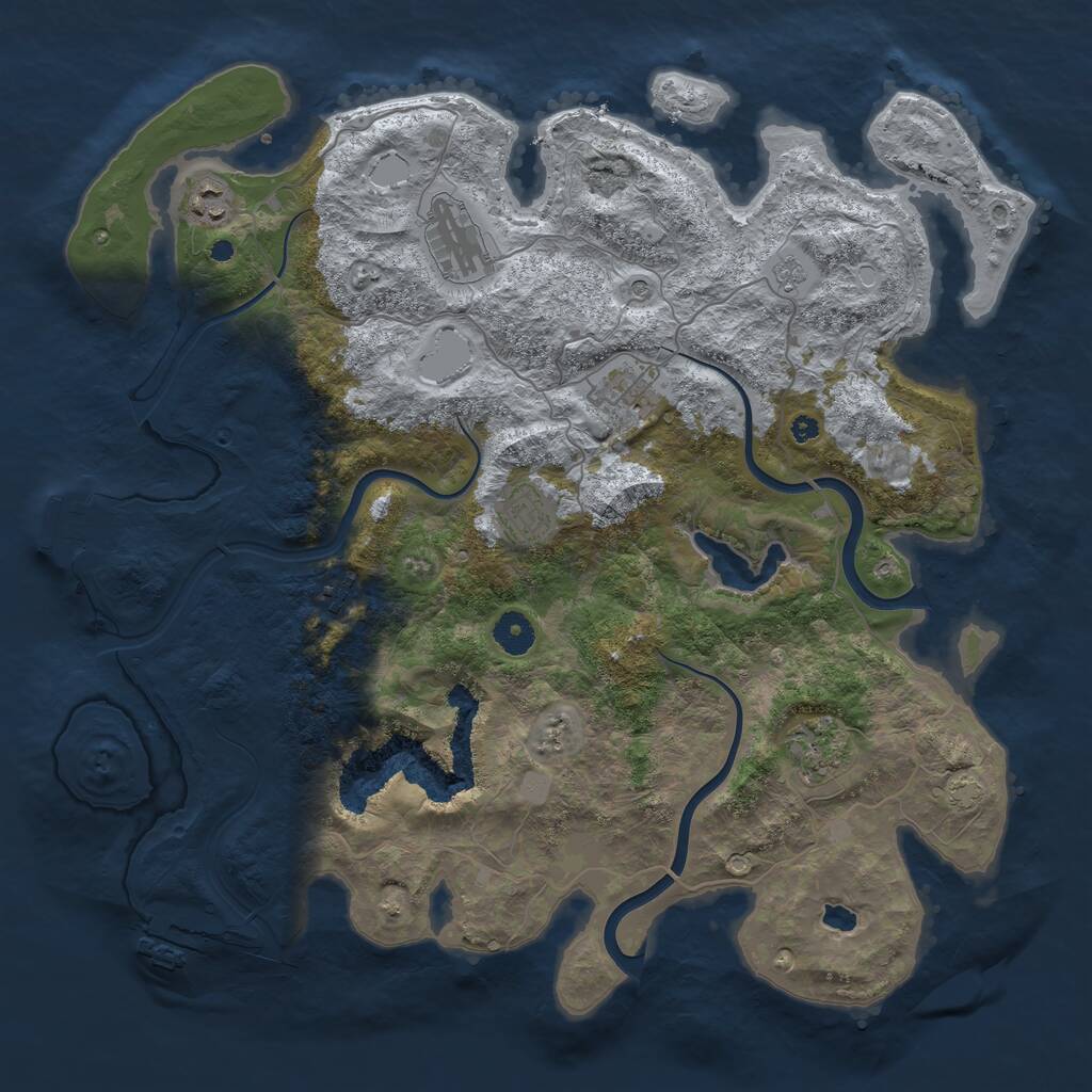 Rust Map: Procedural Map, Size: 4000, Seed: 524505152, 12 Monuments