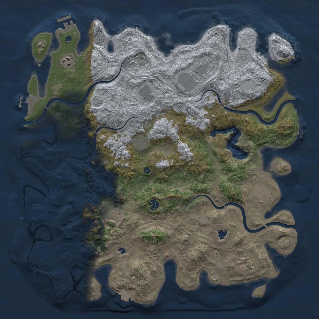 Rust Map: Procedural Map, Size: 4500, Seed: 1835882232, 15 Monuments