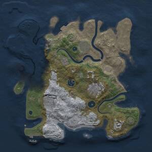 Thumbnail Rust Map: Procedural Map, Size: 3250, Seed: 1674849110, 10 Monuments