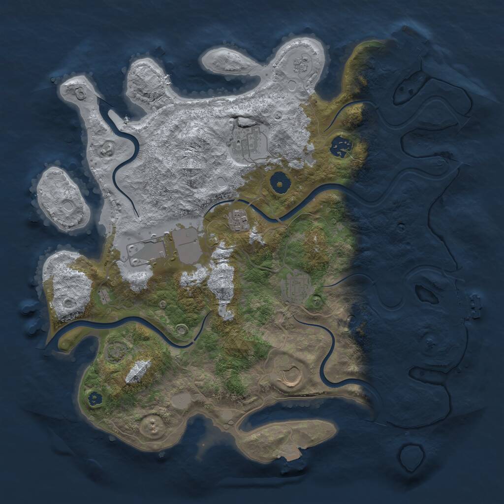 Rust Map: Procedural Map, Size: 3650, Seed: 512025, 12 Monuments