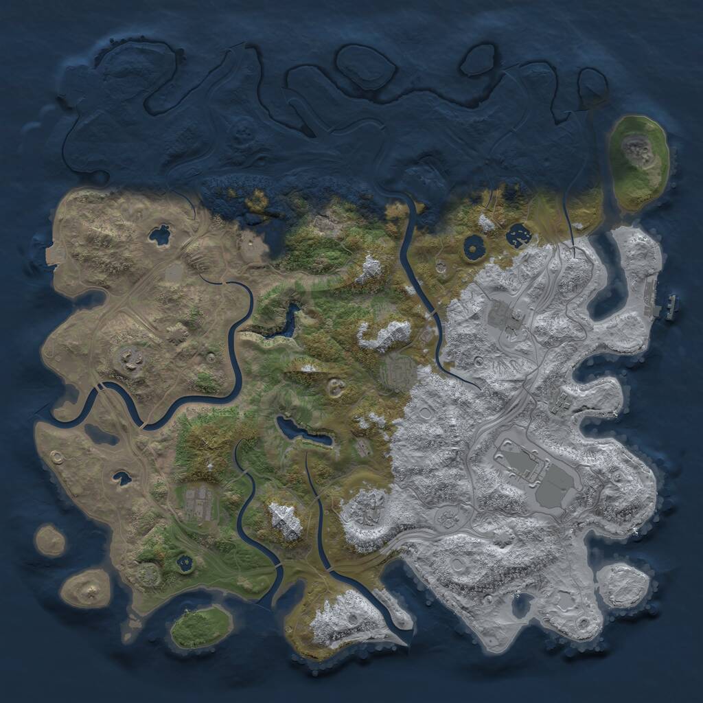 Rust Map: Procedural Map, Size: 4500, Seed: 1801045668, 15 Monuments
