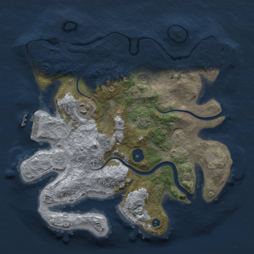 Rust Map: Procedural Map, Size: 3000, Seed: 784218, 8 Monuments