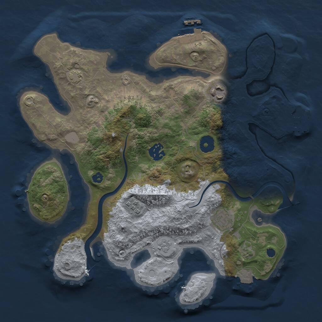 Rust Map: Procedural Map, Size: 3000, Seed: 8668564, 9 Monuments