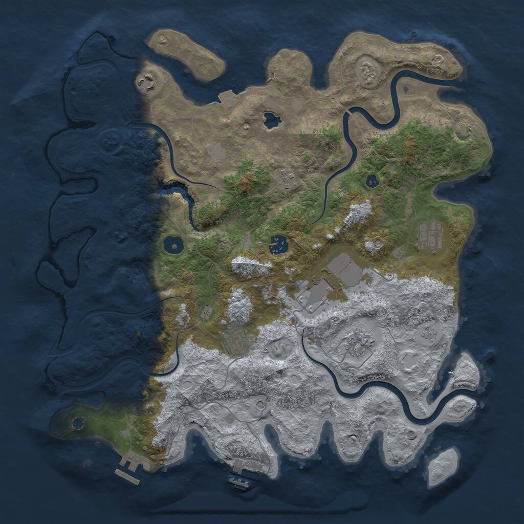 Rust Map: Procedural Map, Size: 4000, Seed: 2120241165, 13 Monuments