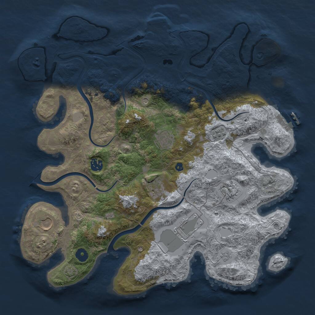 Rust Map: Procedural Map, Size: 3700, Seed: 48479838, 13 Monuments