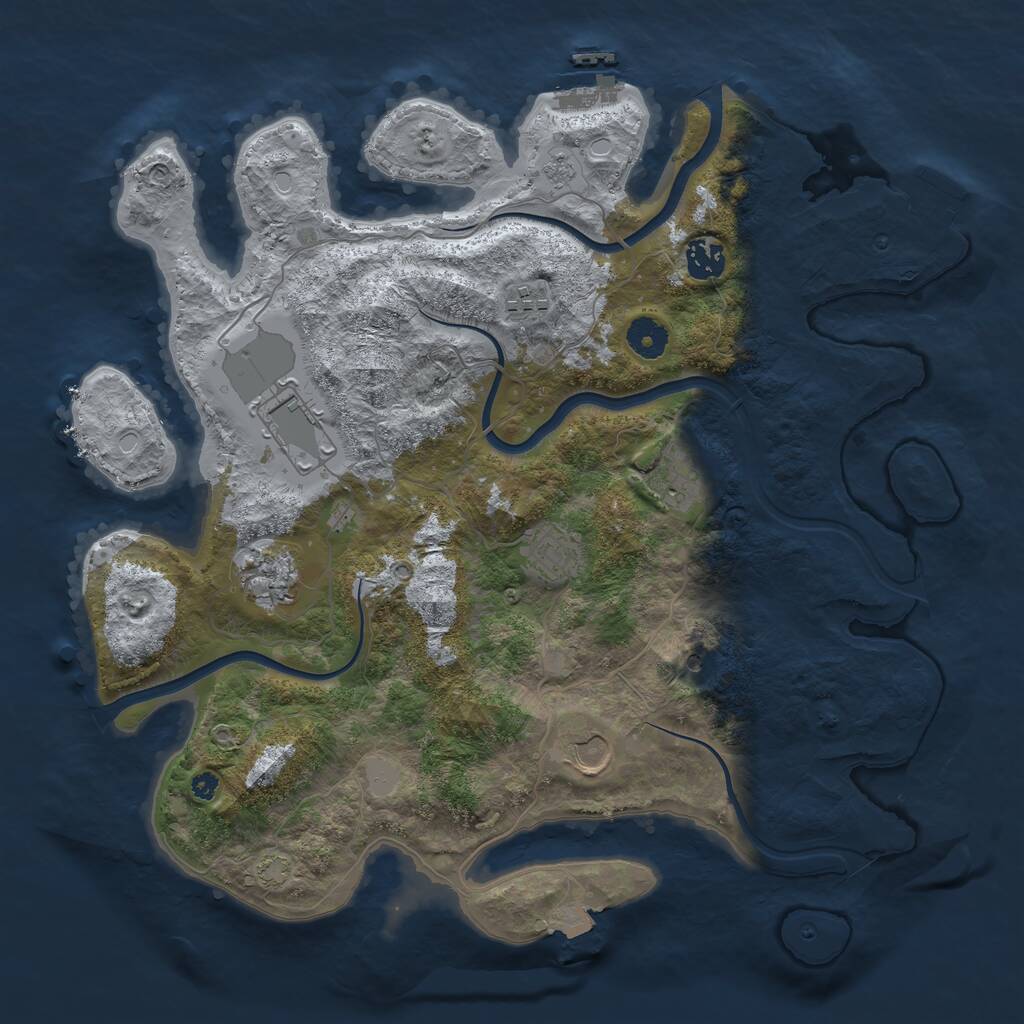 Rust Map: Procedural Map, Size: 3800, Seed: 512025, 13 Monuments