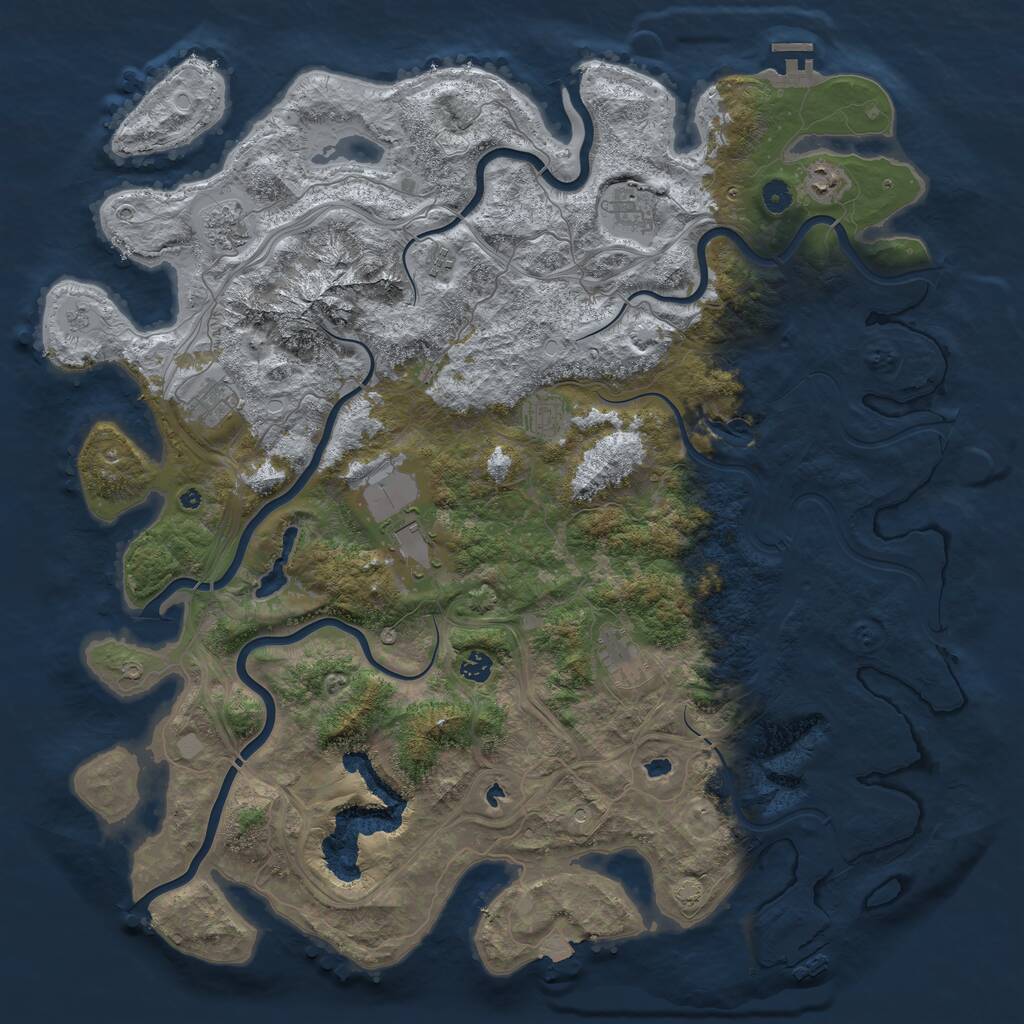 Rust Map: Procedural Map, Size: 5000, Seed: 1327219334, 15 Monuments