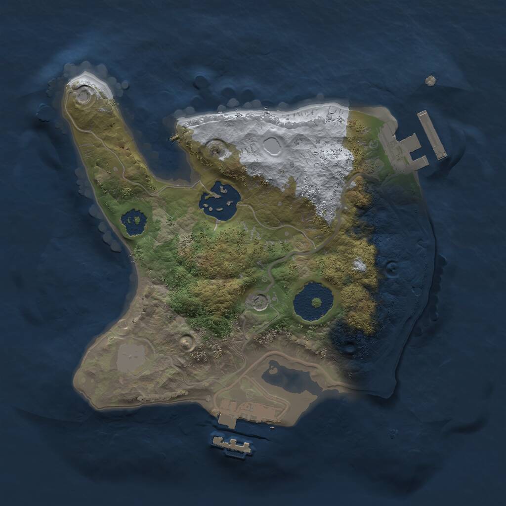 Rust Map: Procedural Map, Size: 2000, Seed: 656698663, 5 Monuments