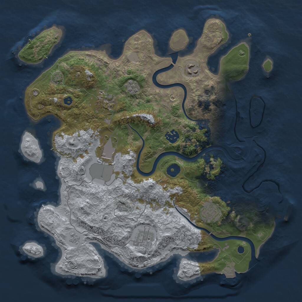 Rust Map: Procedural Map, Size: 3500, Seed: 566062063, 12 Monuments