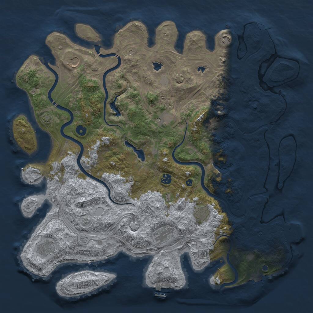 Rust Map: Procedural Map, Size: 4500, Seed: 5131989, 13 Monuments