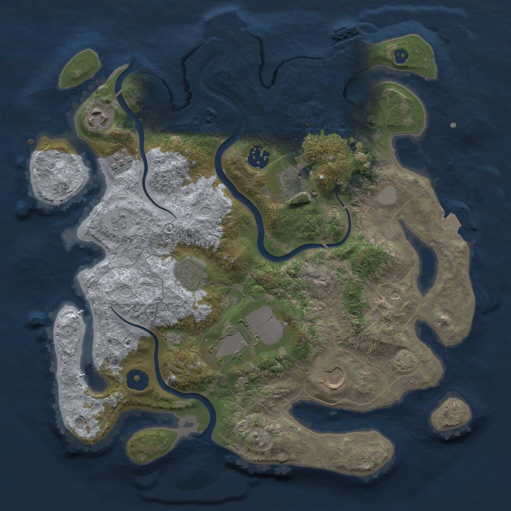 Rust Map: Procedural Map, Size: 3500, Seed: 579978054, 13 Monuments